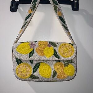 America & Beyond Beaded Lemon Shoulder Bag